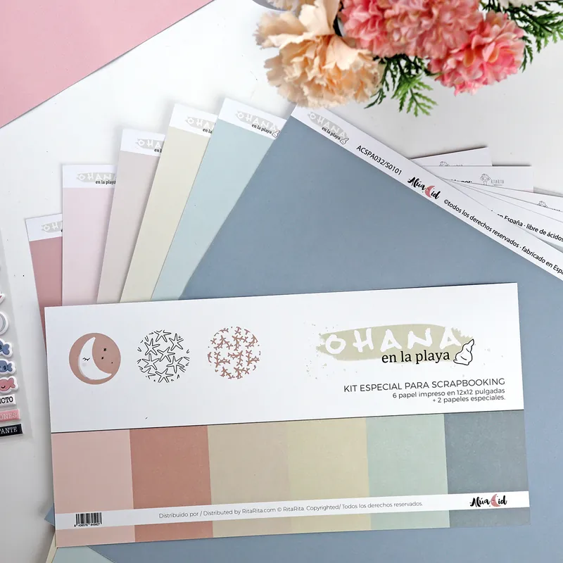 Auténtico Kit de papeles sólidos+especiales Ohana en la playa
