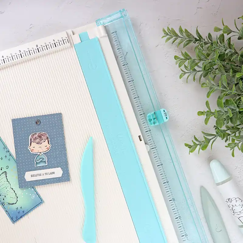 Cizalla y base de plegado pulgadas Turquesa de We R Makers Moderno