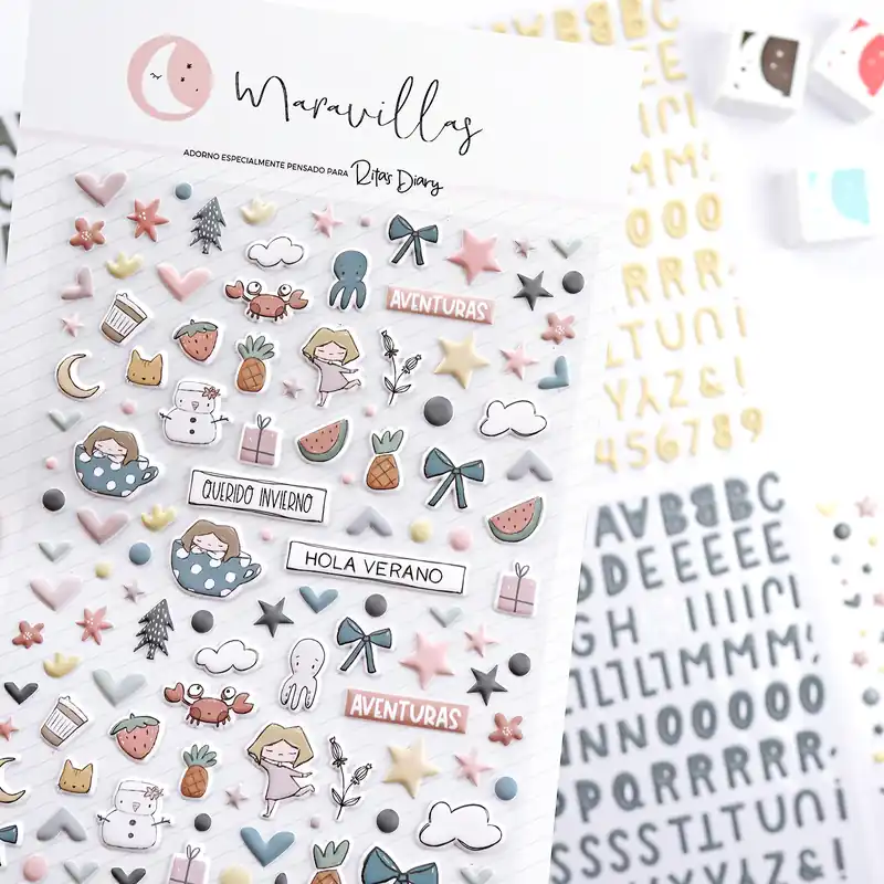 Maxi set de pegatinas puffy Maravillas Garantía Incluida