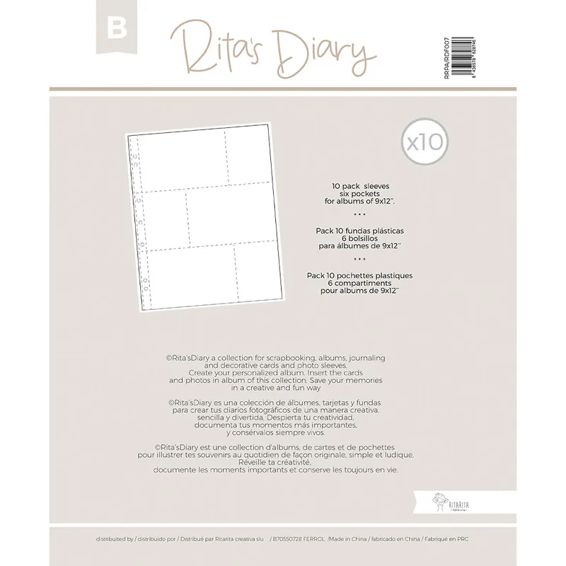 Pack de fundas mod.B 9×12″ para Rita’s Diary Últimas Unidades