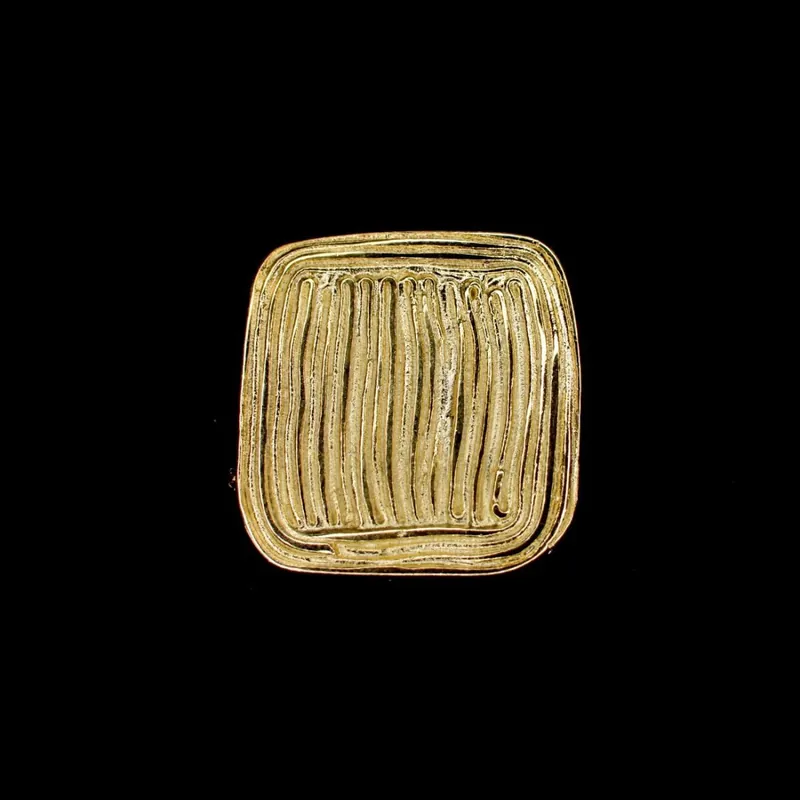 Stock Limitado Boton metal cuadrado rayas