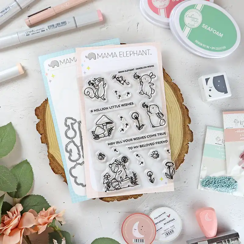 Mejor Calidad Set de sellos+troquel Dandelion Wishes de Mama Elephant
