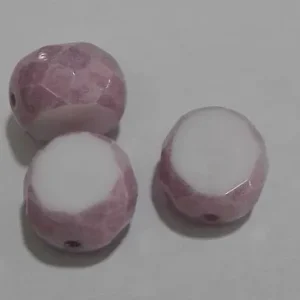Últimas Unidades Facetada cortada 12mm diam. Blanca y lila