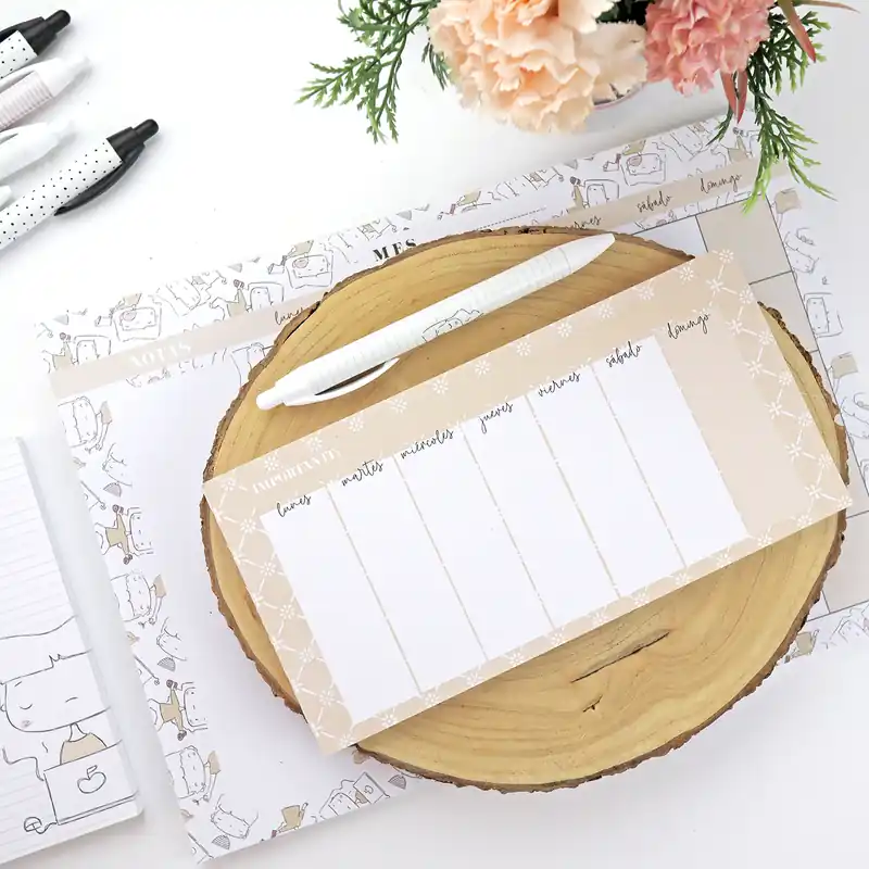 Bloc de notas XL Semanal mini Balneario | Menos es nada Disponible Ahora