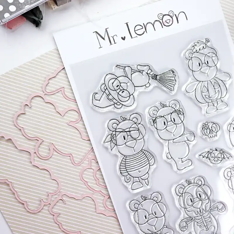 Mejor Calidad Set de sellos+troqueles Happy LemonWeen