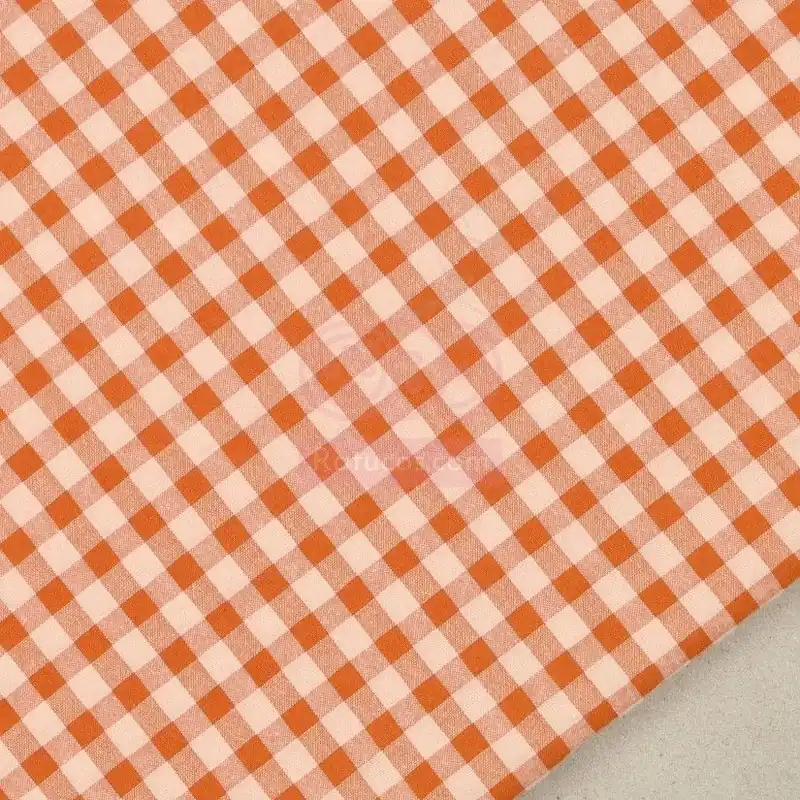 Garantía Incluida CUADRO VICHY 0.7 cm ZANAHORIA SERIE SEERSUCKER BICOLOR