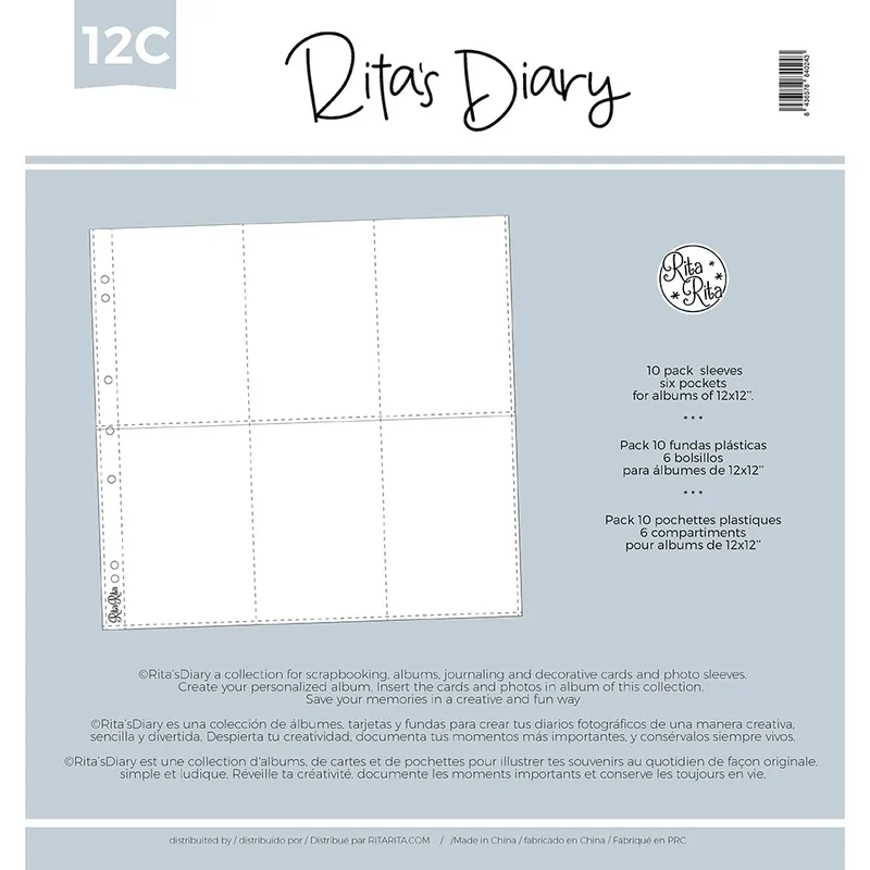 Última Versión Pack de fundas 12C | 12×12″ 6 bolsillos para Rita’s Diary