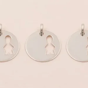 Chapa Calada plata 925 niño 20mm Hecho A Mano