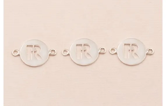 Entrepieza Plata 925 con arandelas letra R Descuento