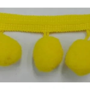 Certificado Metro de Fleco madroños de 20mm Amarillo