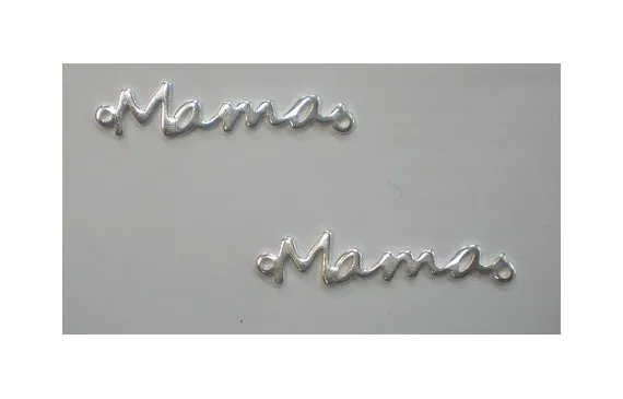 Pieza Pulsea MAMA Baño Plata 35mm ancho Stock Limitado