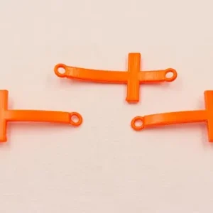 Auténtico cruz metálica curvada 35-18mm naranja Fluor