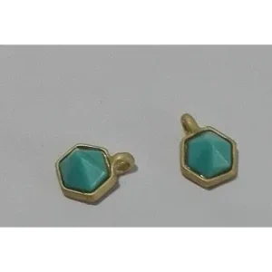 Últimas Unidades Colgante hexagonal O.Mate con Piedra Turqiesa