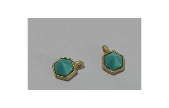 Últimas Unidades Colgante hexagonal O.Mate con Piedra Turqiesa