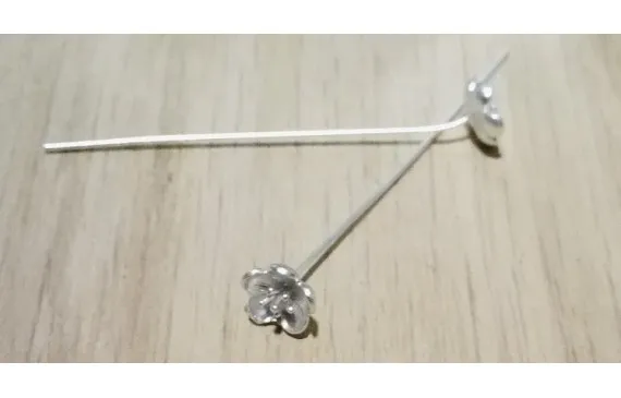 Nuevo Modelo Flor con tallo 8-45mm Plata mate