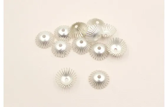 Novedad Casquilla pestañas 15-5mm Plata Mate