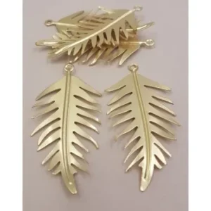 Colgante Hoja 50mm Oro Mate Envío Inmediato