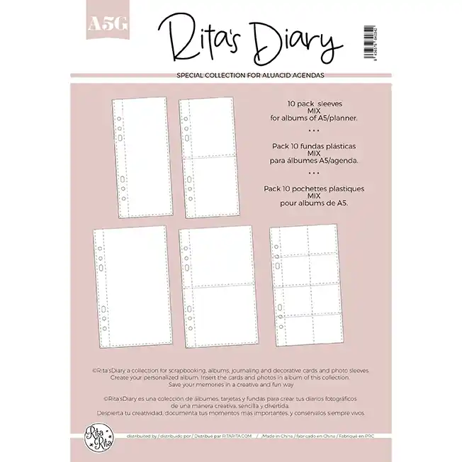 Pack de fundas A5G MIX 4×8″ y 3X8″ para Rita’s Diary Oferta Limitada