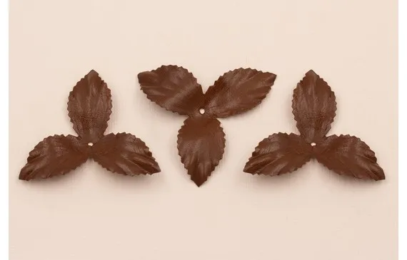 Original Flor pétalos relieve 45mm diam. Marrón