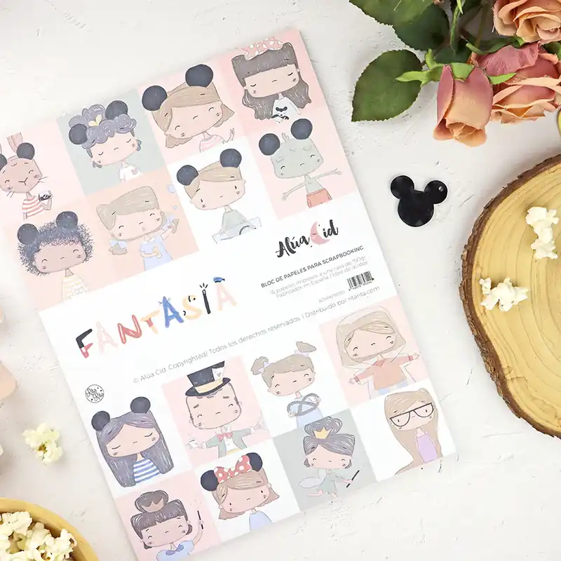 Artesanal Bloc Ilustraciones Fantasía de Alúa Cid. Para scrapbooking