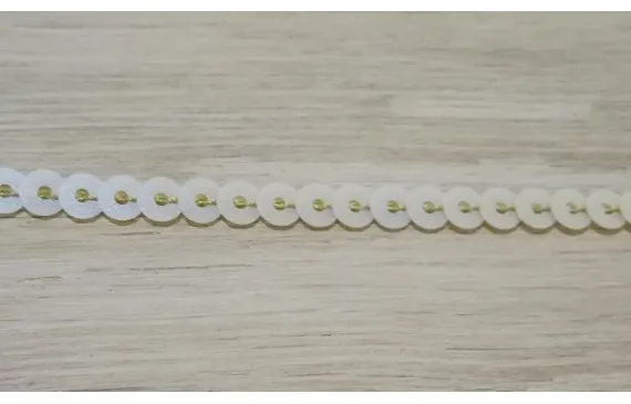 Tira de lentejuelas de 4mm Beige Garantía Incluida