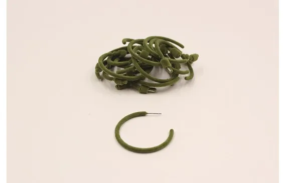 Pendiente Aro aterciopelado 40mm Verde Oferta Flash