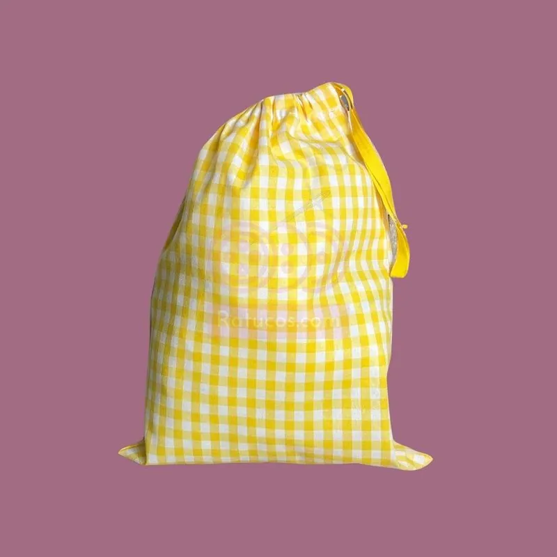 BOLSA BOCADILLO VICHY AMARILLO De Moda