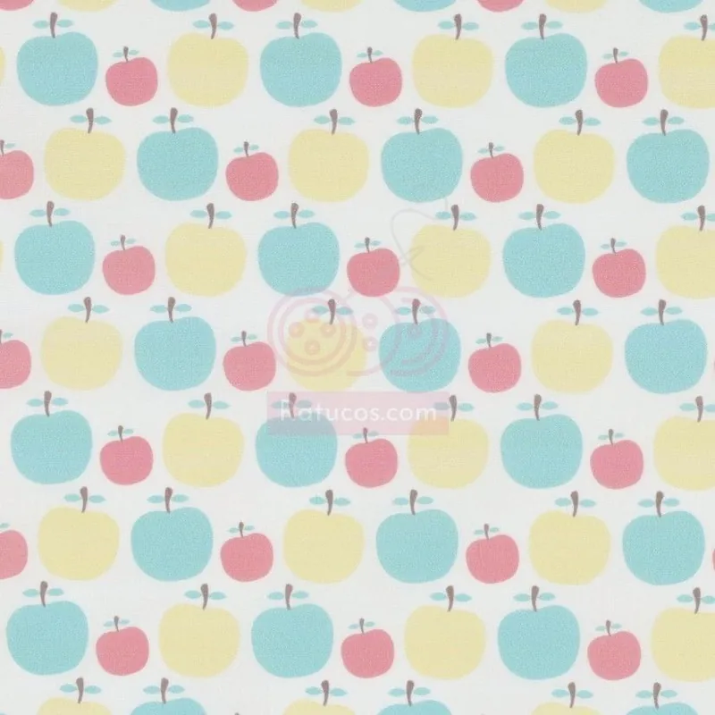 Última Versión POPELIN MANZANAS DE COLORES