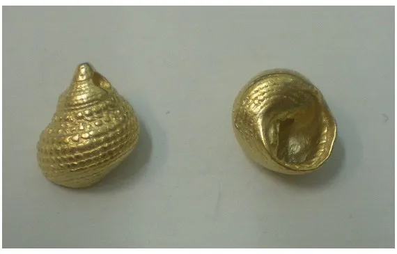 Colgante caracola 14-12mm Oro Mate Popular