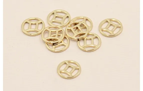 Entrega Rápida Disco 10mm signo Zodiaco Geminis Oro