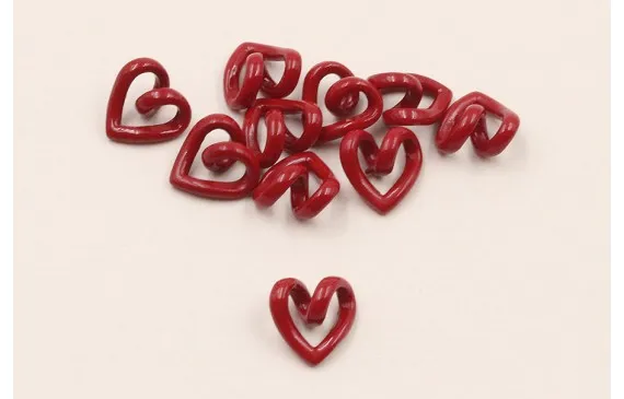 Corazón hueco 3D, 10-8-4mm Esmalte Rojo Rebajas