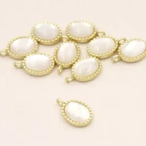 Colgante 10-7mm Dorado Mate con Pieza Opal Barato