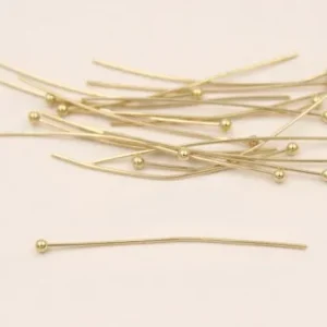 Alfiler 7-40mm cabeza de 1,8mm Baño Oro 18K-3 micr Alta Calidad