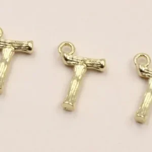 Alta Calidad Colgante Letra T latón Dorado 15-10mm