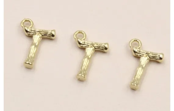 Alta Calidad Colgante Letra T latón Dorado 15-10mm