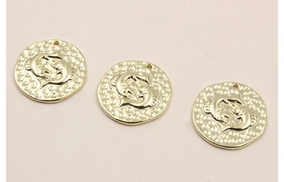 Medalla 16mm latón Dorado Horóscopo PISCIS Precio Reducido