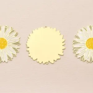 Última Versión Pieza Flor Plana OroMate 35 Blanco y Amarillo