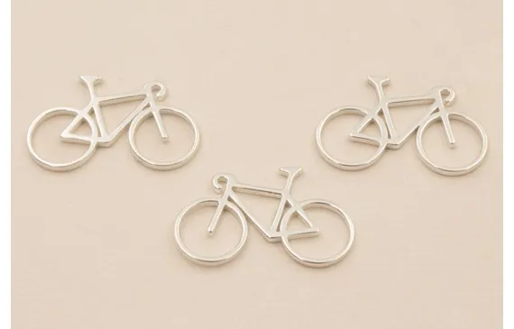 Colgante Bicicleta Plata 925 22-15mm Nueva Colección