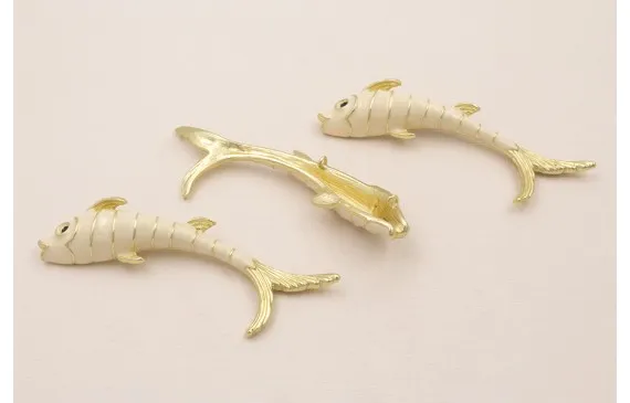 Cuenta Pez 80-15mm Dorado Mate Esmalte Crema Comprar En Línea