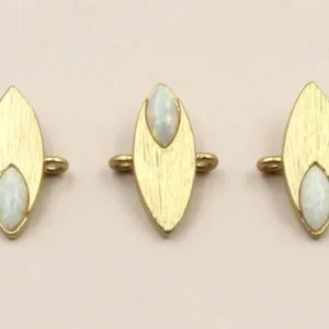 Auténtico Ovalo 15-5mm con ovalo Opal Dorado Mate