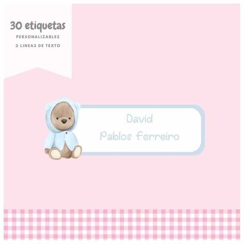 30 ETIQUETAS DTF NOMBRE PERSONALIZABLE 040 Envío Inmediato