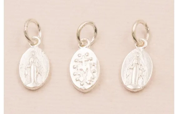Medalla Virgen Plata 925 12-6mm Mejor Calidad