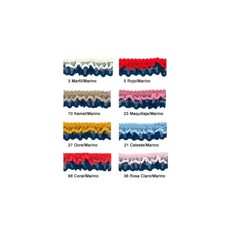 Más Vendido PUNTILLA FRUNCIDA DOBLE 244581 (Metros)