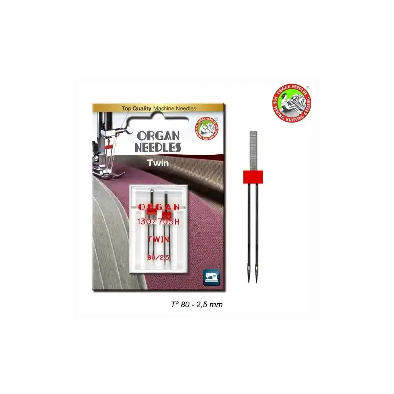 AGUJA MAQUINA TWIN 080-2,5 (Blister 2 uds) Garantía De Devolución De Dinero