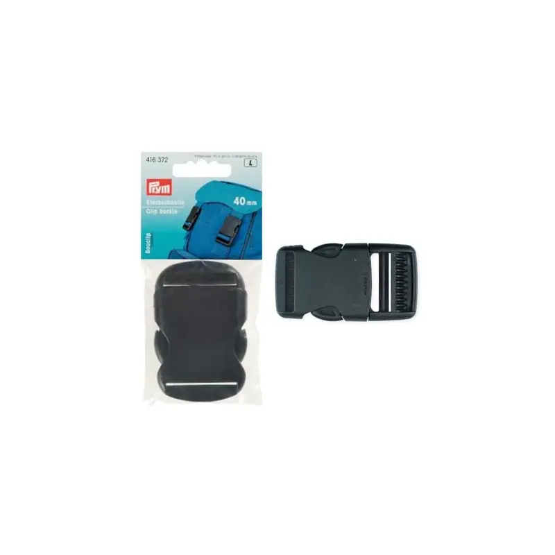 Envío Exprés 416372 Hebilla mochila 40mm plástico negro(Blis