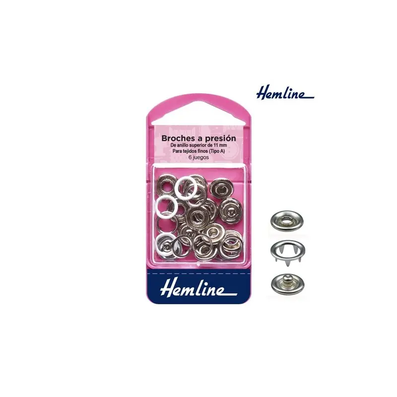 BROCHE PRESION CON ANILLA H445 (Blister 6 juegos) Popular