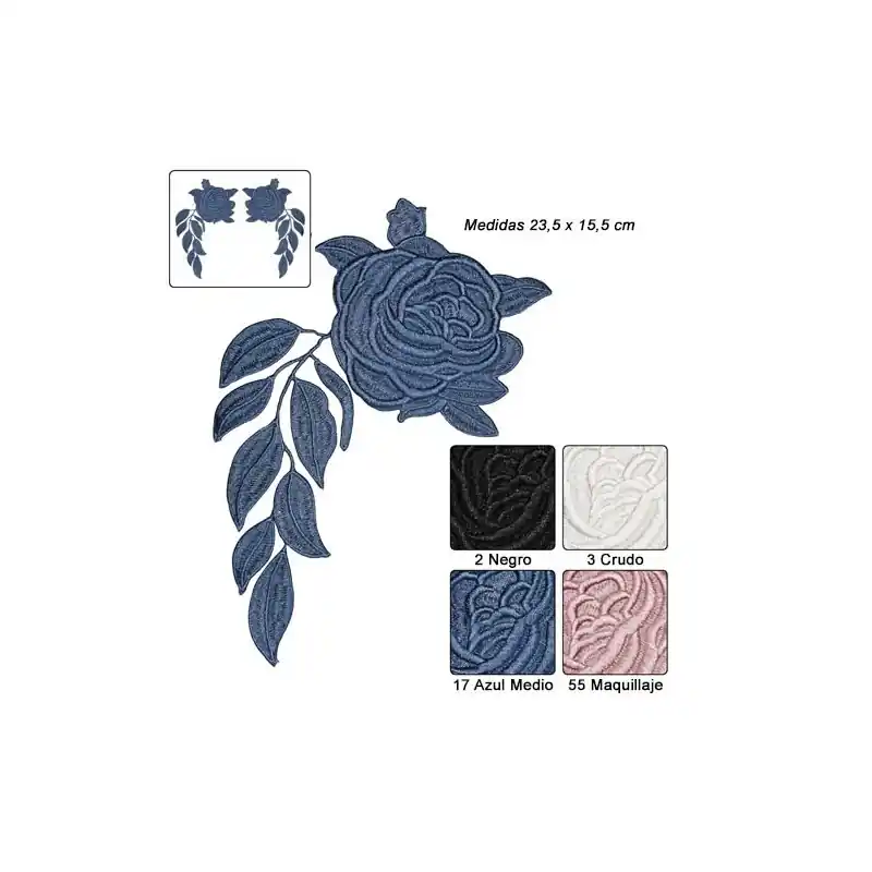 Certificado APLICACION FLOR BORDADA 123100 (Par)