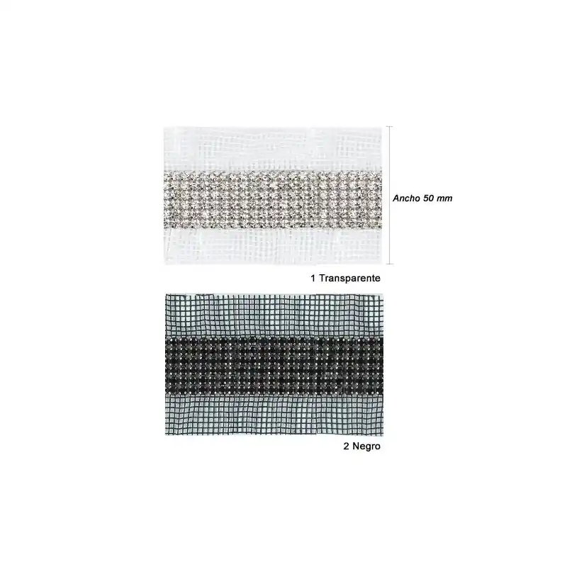 GALON STRASS 613342.02 (Metros) 50mm TERMOAHDESIVO Promoción