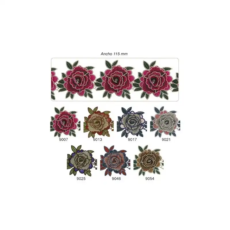 Favorito De Clientes GALON FLOR BORDADO 584720 (Metros) 115mm