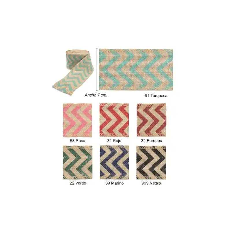 CINTA YUTE ESTAMPADA 3358 (Metros) Precio De Fábrica